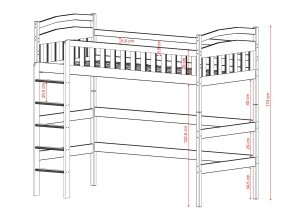 MIA 80x190 cashmere loft bed Lano Furniture