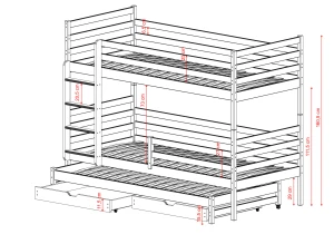 LUK 80x160 cashmere bunk bed Lano Furniture