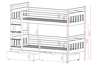 ADAŚ 80x160 cashmere bunk bed Lano Furniture