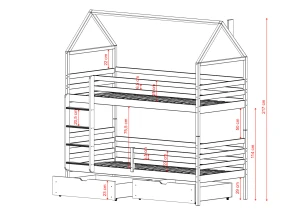 ALEX 90x180 olive green bunk bed Lano Furniture