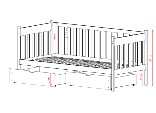 ALICJA 80x160 blue children's bed Lano Furniture
