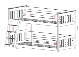 KEVIN 80x170 olive green bunk bed Lano Furniture