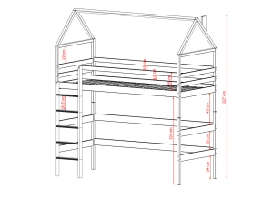 GLORIA 80x170 cashmere loft bed Lano Furniture