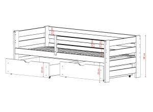 ERGO 90x190 cashmere single children's bed Lano Furniture