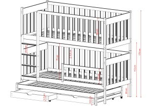 EMILKA 90x180 cashmere bunk bed Lano Furniture