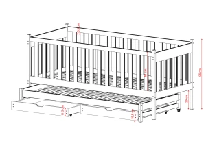 KAJA 80x200 casmere double trundle bed Lano Furniture