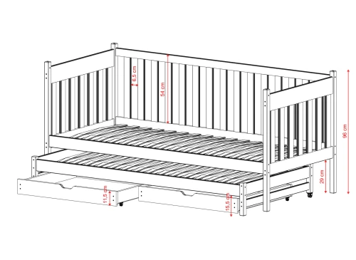 KAJA 90x200 casmere double trundle bed Lano Furniture