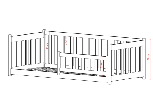 CONCEPT 80x180 cashmere children's cot bed Lano Furniture