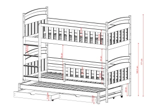 VIKI 80x160 olive green bunk bed Lano Furniture