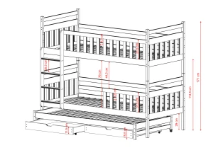 KLARA 80x180 olive green bunk bed Lano Furniture