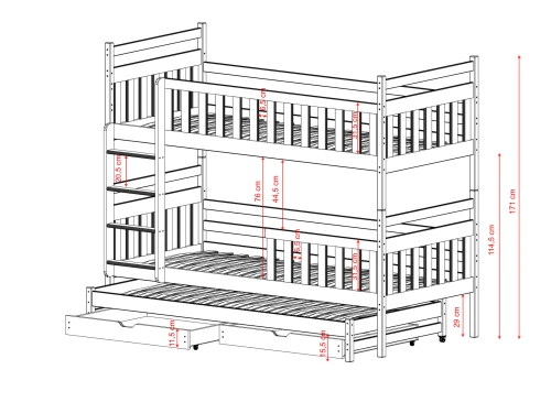 KLARA 80x190 kaşmir ranza Lano Möbel