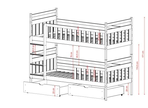 MONIKA 80x170 cashmere bunk bed Lano Furniture
