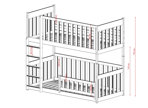 KONRAD 80x160 cashmere bunk bed Lano Furniture