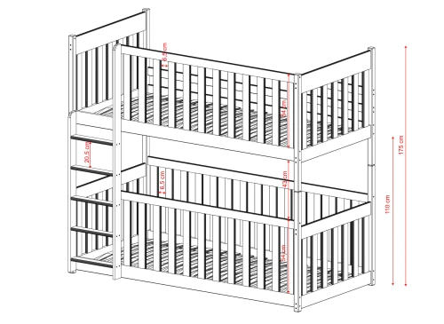 KONRAD 80x180 olive green bunk bed Lano Furniture