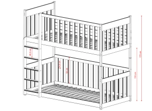 KONRAD 90x180 olive green bunk bed Lano Furniture
