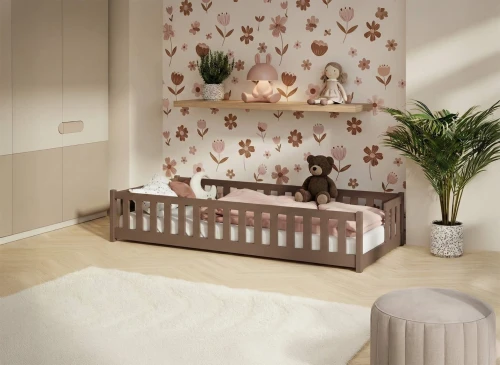 ZOYA 80x180 milk chocolate single children's bed Lano Furniture