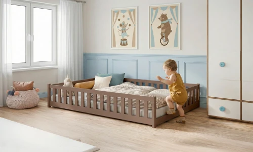 IVY 120x200 milk chocolate single children's bed Lano Meble