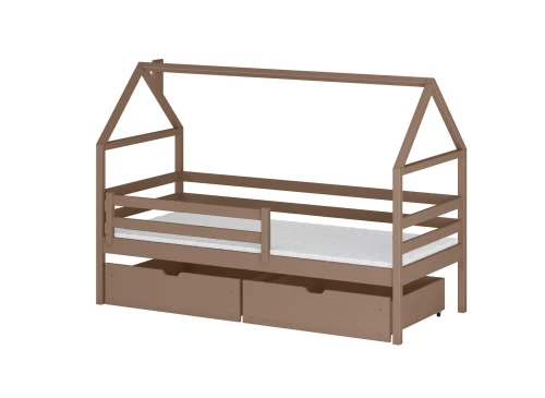 ARON 90x200 milk chocolate single children's bed Lano Furniture