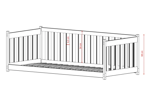 CONCEPT 90x200 cinnamon single children's bed with playpen Lano Furniture
