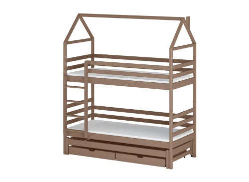DALIA 80x180 milk chocolate bunk bed house Lano Furniture