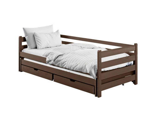 HABI 90x200 dark chocolate double trundle bed Lano Furniture