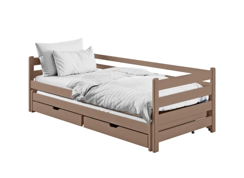 HABI 90x200 milk chocolate double trundle bed Lano Furniture