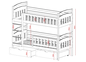 IGNAŚ 80x180 cinnamon bunk bed Lano Furniture