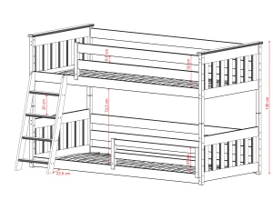 KEVIN 90x180 cinnamon bunk bed Lano Furniture