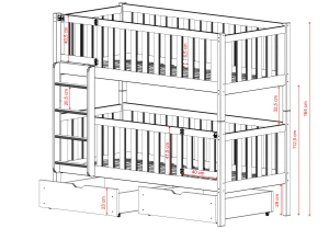 KSAWERY 80x180 dark chocolate bunk bed Lano Furniture