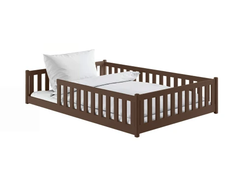 MATI 140x200 dark chocolate Montessori floor bed for children Lano Furniture