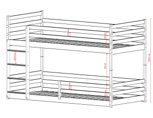 MINI 80x190 milk chocolate bunk bed Lano Furniture