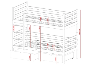 NEMO 80x160 milk chocolate bunk bed Lano Furniture