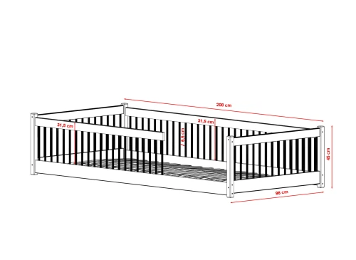 PEDRO 80x180 cinnamon Montessori floor bed for children Lano Furniture