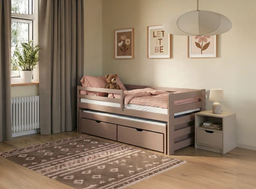 SENSO 80x180 milk chocolate double trundle bed Lano Furniture