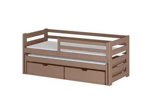 SENSO 80x190 milk chocolate double trundle bed Lano Furniture