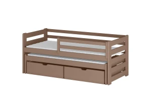 SENSO 90x190 milk chocolate double trundle bed Lano Furniture