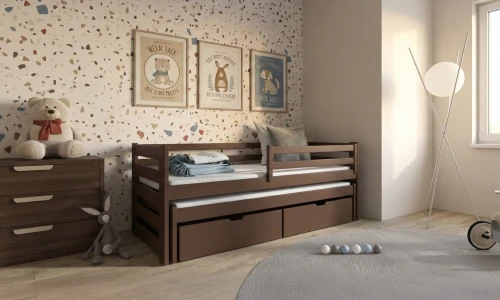 SENSO 90x200 dark chocolate double trundle bed Lano Furniture