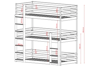 TED 90x200 cinnamon bunk bed Lano Furniture