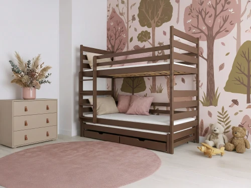 TOMI 90x190 dark chocolate bunk bed Lano Furniture