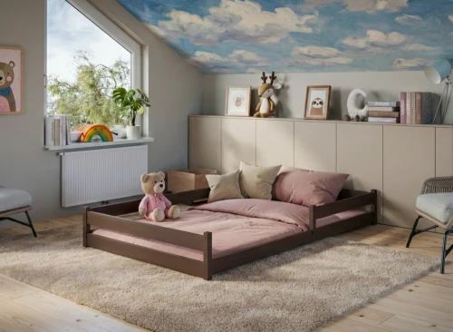 ZOFIA 120x200 dark chocolate Montessori floor bed for children Lano Furniture