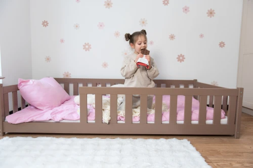 BELLA 80x180 milk chocolate Montessori floor bed for children Lano Furniture