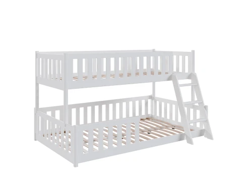 NICE 90x200/120x200 White Bunk Bed with Wider Base - Lano Meble