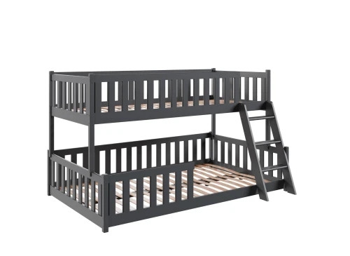 NICE 90x200/120x200 Graphite Bunk Bed with Wider Deck Lano Meble