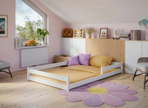 ZOFIA 120x200 white Montessori floor bed for children Lano Furniture