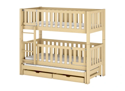AGATHA 80x180 Untreated Wood Bunk Bed by Lano Furniture