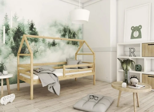 ARON 80x170 Cilalanmamış Ahşap Çocuk Tek Kişilik Yatak Ev Yatağı Lano Möbel