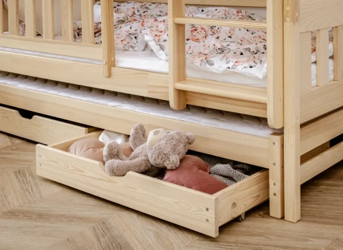 BLANKA 80x160 Unvarnished Wooden Bunk Bed Lano Furniture