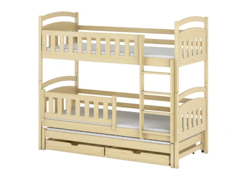 BLANKA 80x170 Unvarnished Wooden Bunk Bed Lano Furniture