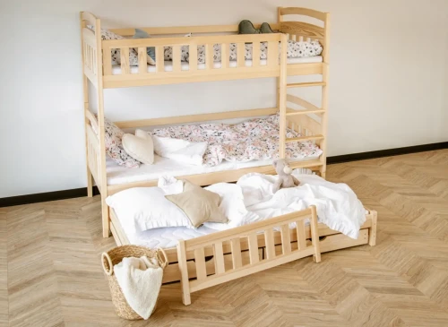 BLANKA 80x190 Unvarnished Wood Bunk Bed Lano Furniture
