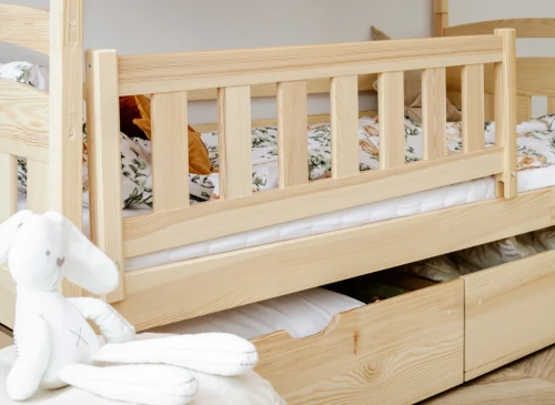 BLANKA 80x190 Unvarnished Wood Bunk Bed Lano Furniture